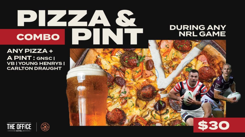 NRL Pizza and Pint combo