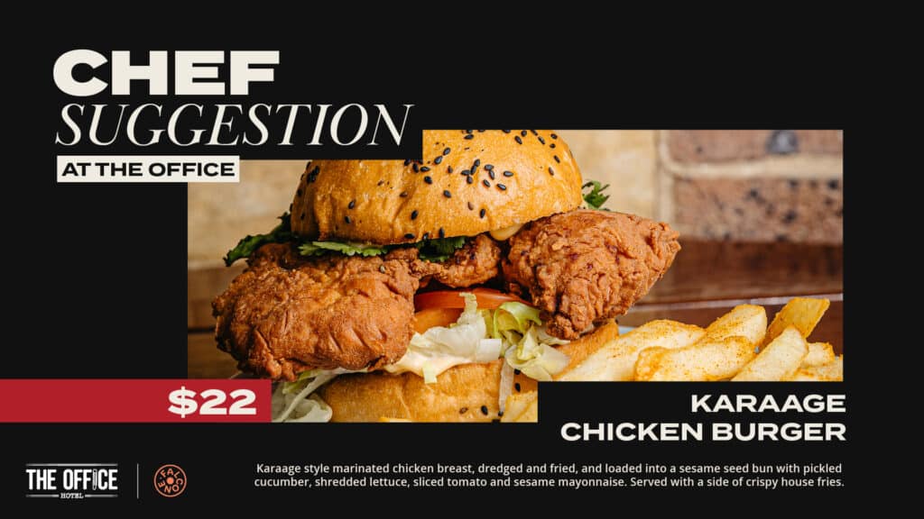 Karaage chicken burger promo