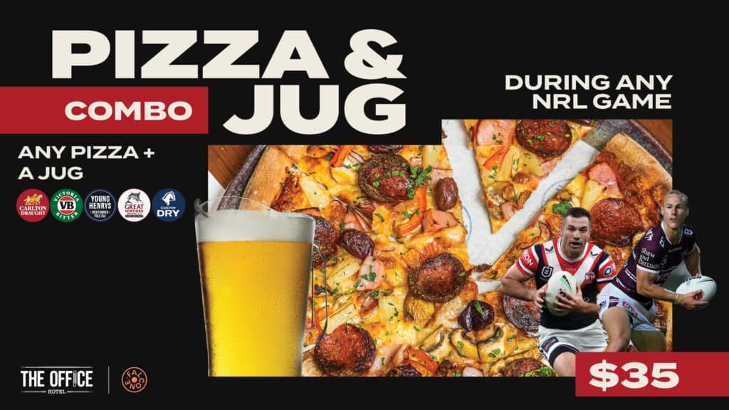 NRL Pizza and Jug combo