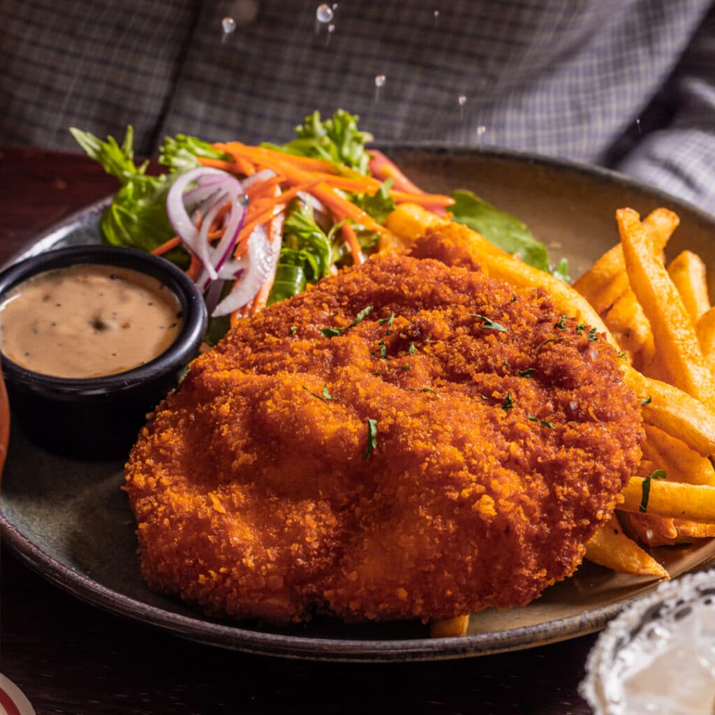 Chicken Schnitzel with chips