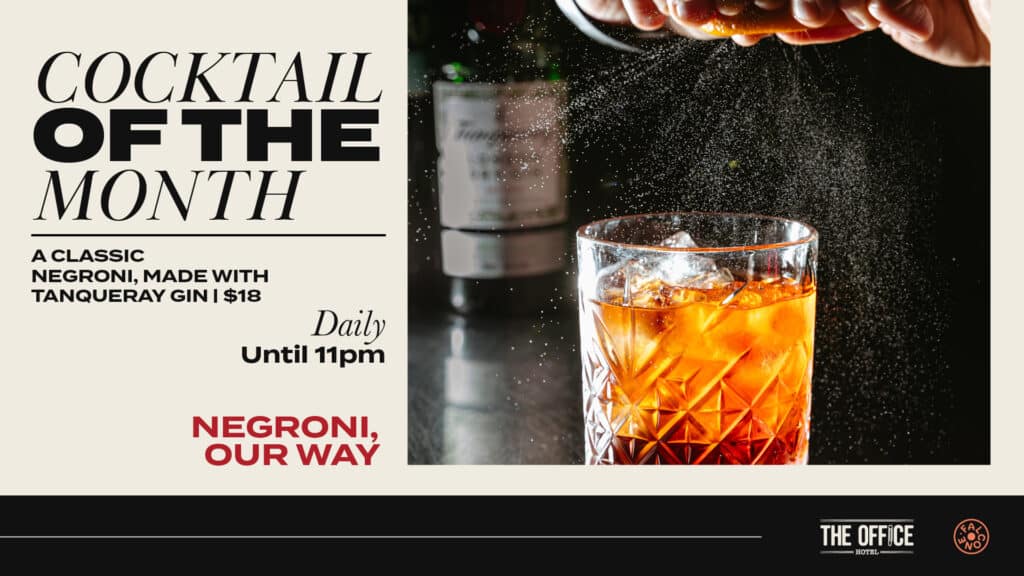 Negroni cocktail of the month promo