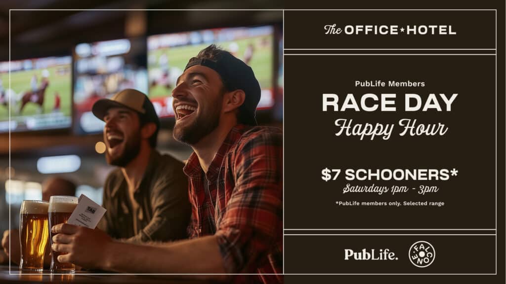 Race day happy hour promo