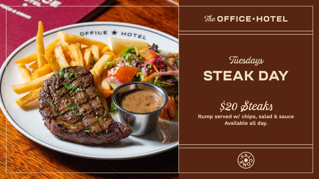 Tuesday Steak night promo